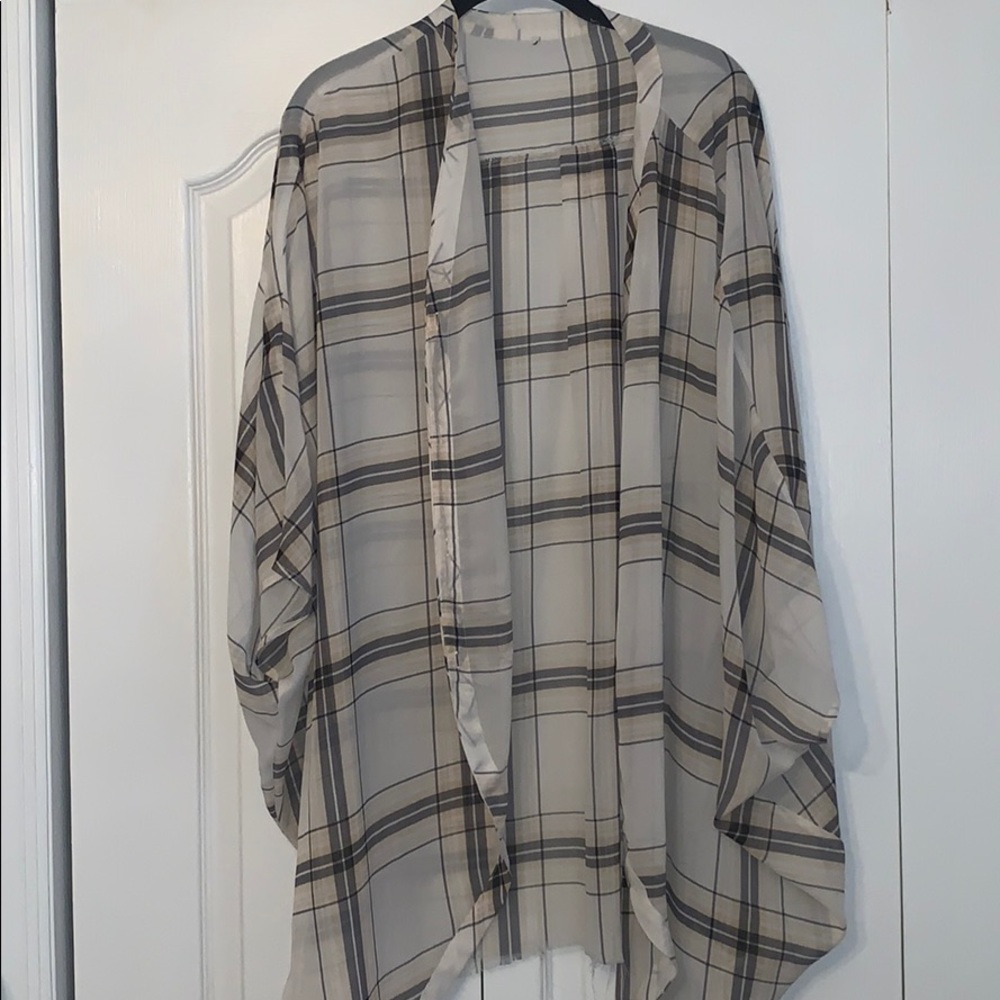 Plaid thin cardigan